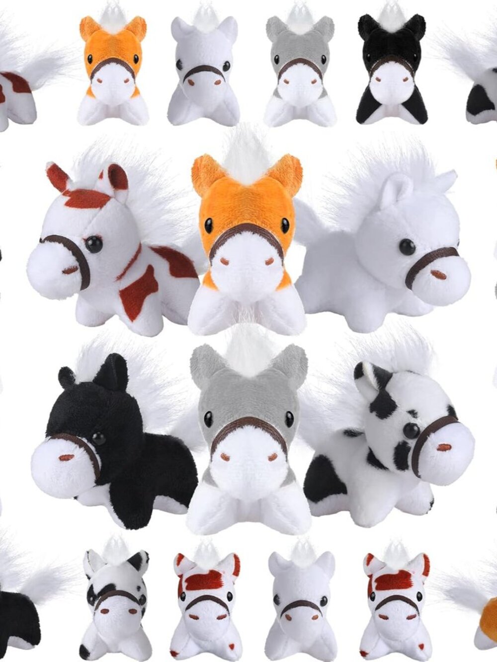 24 Pcs Horse Stuffed Animal Gifts Bulk 3.15 Inch Cute Plush Toys